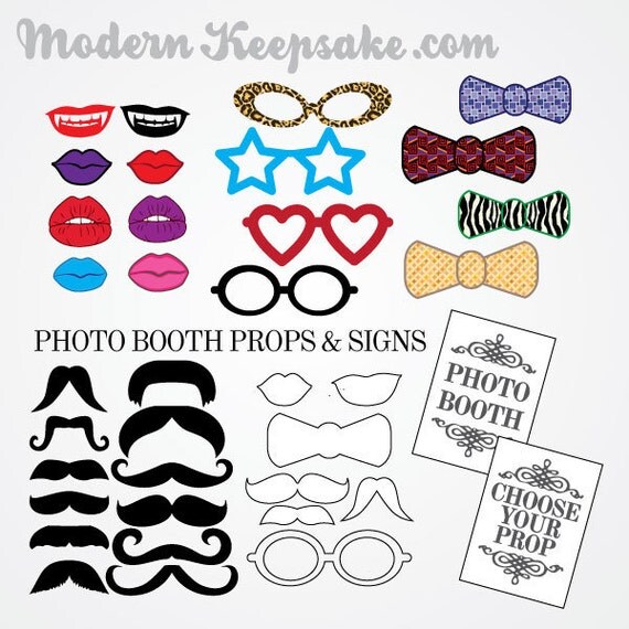 Printable Photo Booth Props On A Stick | diy photobooth party on a stick prop set printable digital Printable Photo Booth Props On A Stick | diy photobooth party on a stick prop set printable digital