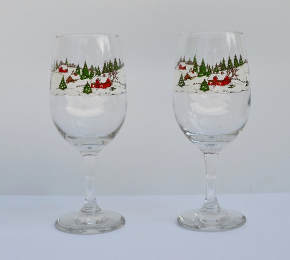 Vintage Christmas Wine Glasses Vintage Christmas Drinking