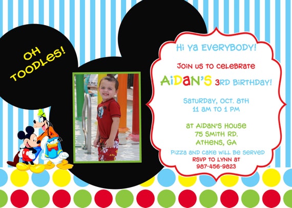 Mickey Mouse Clubhouse Birthday Party Invitation Il_570xn