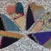 Crazy Quilt Heart Appliques Primitive Hand Embroidered Silk Cutter Quilt Embellishments Upcycled for Crafting itsyourcountry