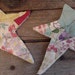 Feedsack Star Appliques Large Primitive Vintage Embellishments Upcycled Cutter Quilt itsyourcountry