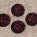 Fabric Covered Buttons Vintage Couture Red Black Wool Plaid Shank Coat Buttons 1" Diameter