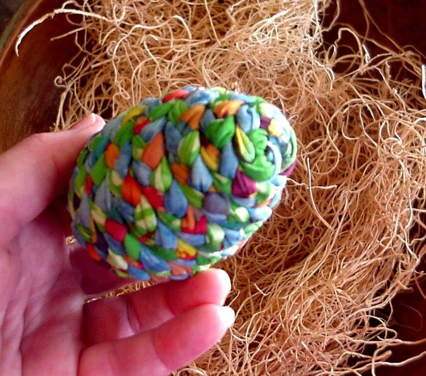 Fabric Easter Eggs Spring Dyed Braided Eggs Farmhouse Home