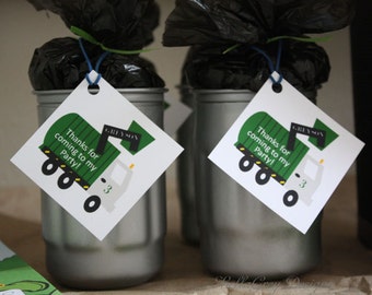 Trash Garbage Truck Birthday Party Favor Tag