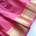 Pink Pleated Skirt: Indian Silk Sari Skirt, Knee Length Rasperry Saree Aline Midi Skirt