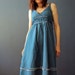 Vintage 70s Teal & White Polka Dot Cotton Tea Dress Sundress
