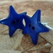 blue star button silver plated cufflinks