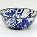 Vintage ENAMELWARE BOWL - Cobalt Blue Swirl and White