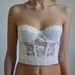 Vintage 1980s White Lace Cropped Bustier - 34B