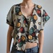 Vintage Abstract Floral Tofee and Tied Crop Top