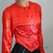 Vintage 80s Blood Red Metallic Crinkled Top