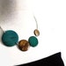 Geometric Jewelry, Chunky Teal and Brown Necklace in Peacock Colors with Shell and Wood Beads