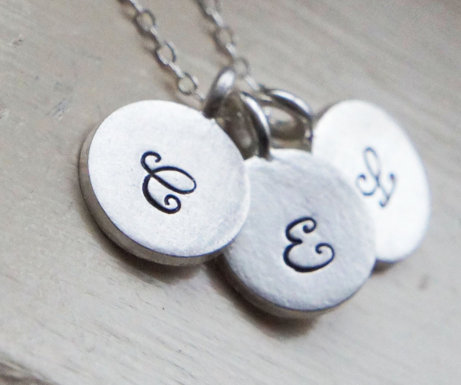 Custom Initial Necklace Personalized Mommy Three Charm