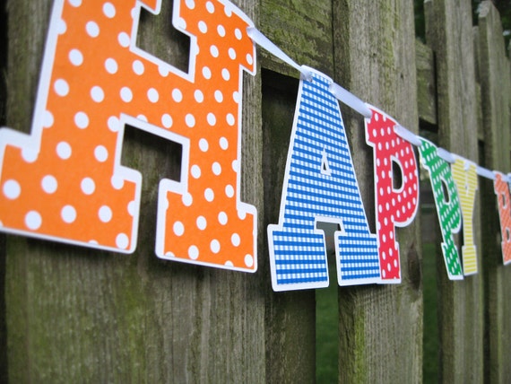 Items similar to Birthday Banner - Primary Colors - Cut Out Banner on Etsy