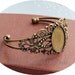 2pcs Antique Bronze Adjustable Bangle Base Settings resin flower not included Vintage style B333