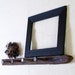 Rustic Wall Hooks - Ledge Shelf with Upcycled Industrial Hardware - Natural Wood - Vineyard