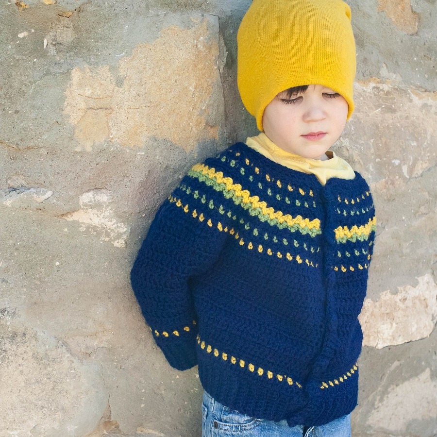 Boy Fair Isle Style Crochet Sweater Pattern No. 9