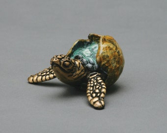 Itsy, a sea turtle hatchling, limited edition bronze sculpture
