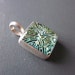 Petite Celtic Square Dichroic Glass & Sterling Silver Pendant