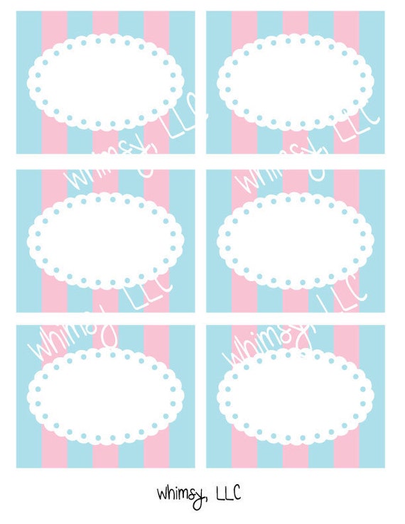 Items Similar To Cotton Candy Printable Fancy Labels On Etsy