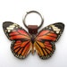 Leather keychain/ bag charm - Monarch butterfly