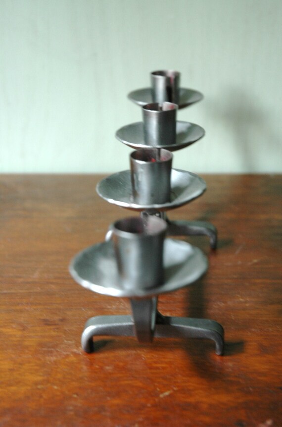 Danish Modern Wrought Iron Candelabra Mid Century Swedish
