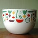 Finel Kaj Franck Enamel Bowl - Danish Modern Large Vegetable Pattern Enamelware By Arabia of Finland