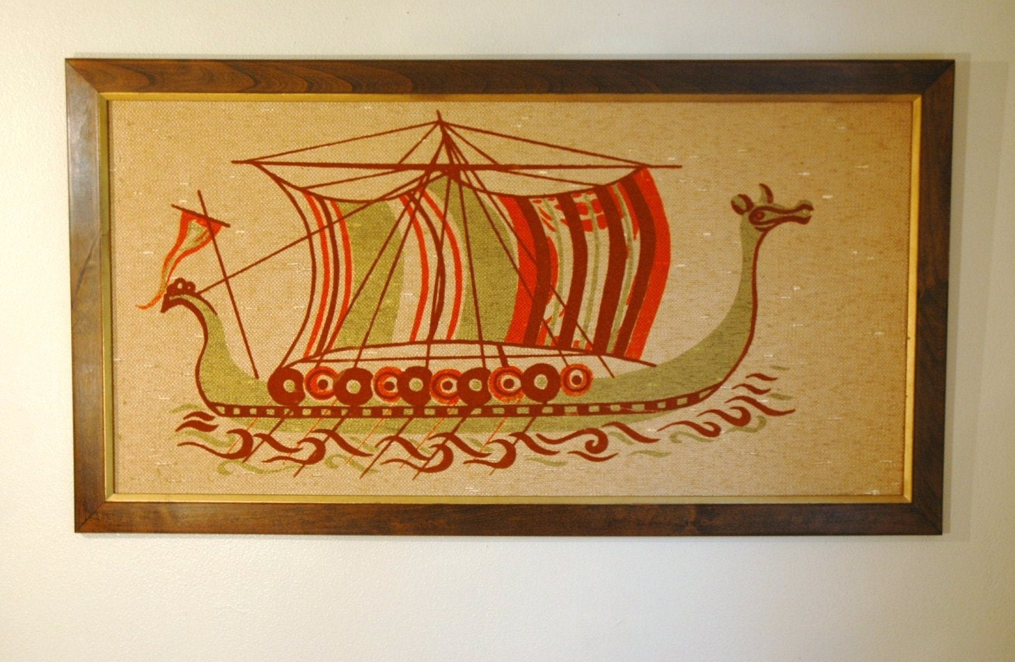 Danish Modern Viking Ship Wall Hanging Mid Century Modern