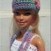 Crochet Barbie Accessories Fashion Doll Accessories Barbie Cloche Hat Bag and Scarf Variegated Pastel Colors