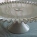 Fenton Silver Crest Milk Glass Cake Stand Crimped/Ruffled Edge Perfect For Weddings (MINT)