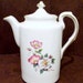 Vintage Teapot Creme & Gold Colors Hand Painted Roses Floral, Blue Makers Mark