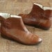 vintage 1970s boots / 70s brown leather ankle boots / size 8