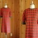 30% OFF Labor Day Sale / vintage 1960s plaid shift dress / large xl