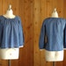 20% OFF SALE / vintage blue swiss dot bohemian blouse