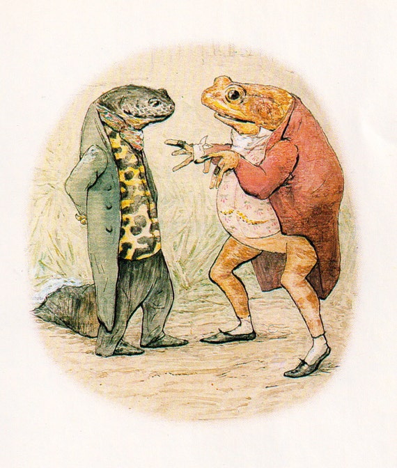 Beatrix Potter Frog Prints Tale of Jeremy Fisher frogs fishing