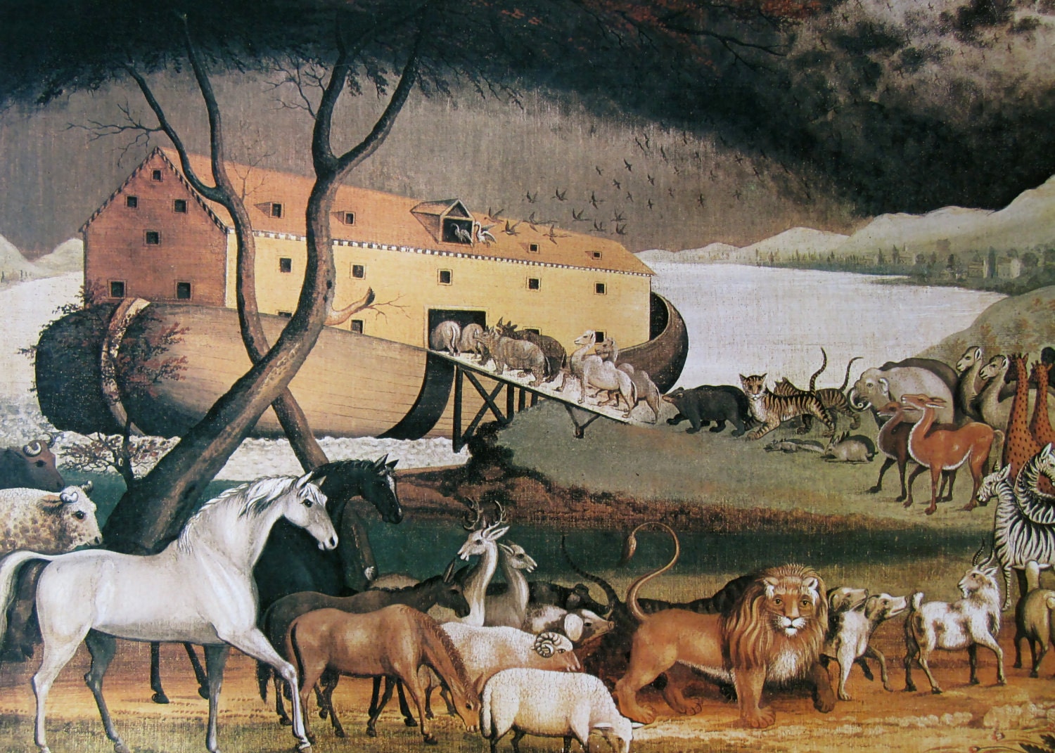 Noahs Ark Biblical Print Christ Religious Art Zoom