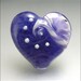 Purple and Lilac Heart Glass Bead Lampwork Pendant Large Focal Handmade Jewelry Supplies - by Stephanie Gough sra fhfteam leteam