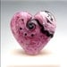 Pink Heart Glass Bead Lampwork Pendant Large Focal Handmade Jewelry Supplies - by Stephanie Gough sra fhfteam leteam