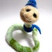 felted worm with mustache and top hat humor geekery weird