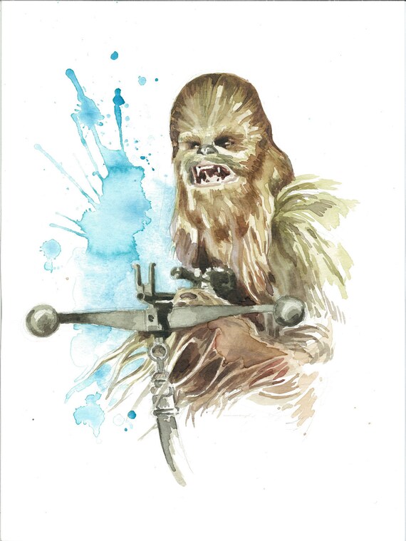 Items similar to Star Wars Watercolor Art Print: Chewbacca on Etsy