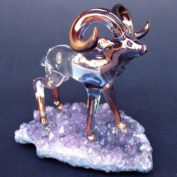 crystal sheep figurines