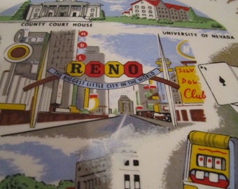Reno Nevada Souvenir Plate "Biggest little city in the world"