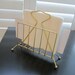 Wire Mid century Napkin or envelope holder gold tone atomic look