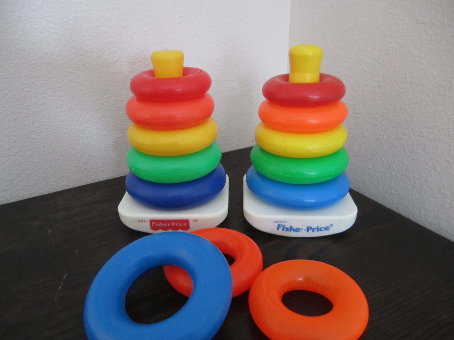 Fisher Price Stacking Rings and blue and orange extras vintage