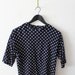 Navy and White Dot Drop Shoulder Top