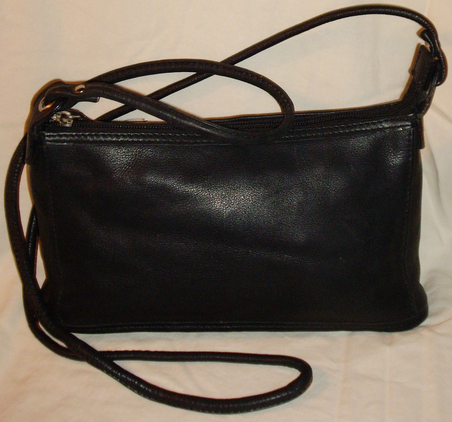 PELLE STUDIO Purse Shoulder Bag Vintage Black Leather Wilsons