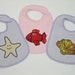 Beach Adventures - 3 Terrycloth Toddler Bibs for girls
