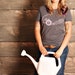 Tractor Love Womens T-Shirt - Asphalt Grey With Light Pink Print - Hand Screen Printed