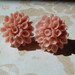 Dusty Pink Chrysanthemum Cabochon Earrings