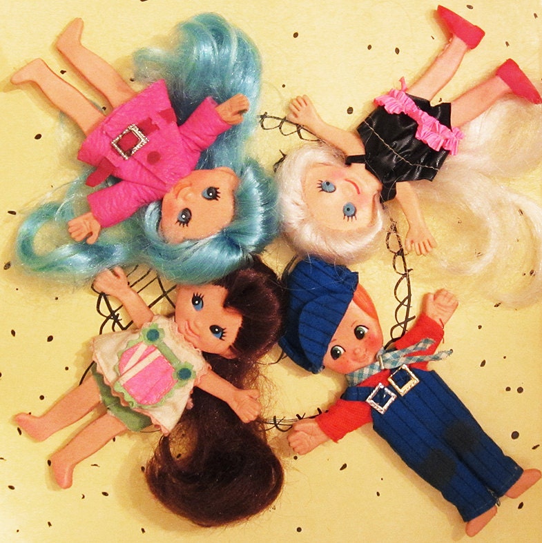 Five Vintage FLATSY Dolls by Ideal Toy Company from the